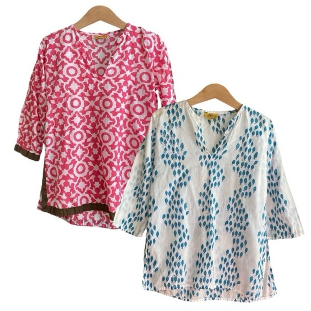 Roberta Roller Rabbit Blue Fish Pink Print Tunic Bundle 2t